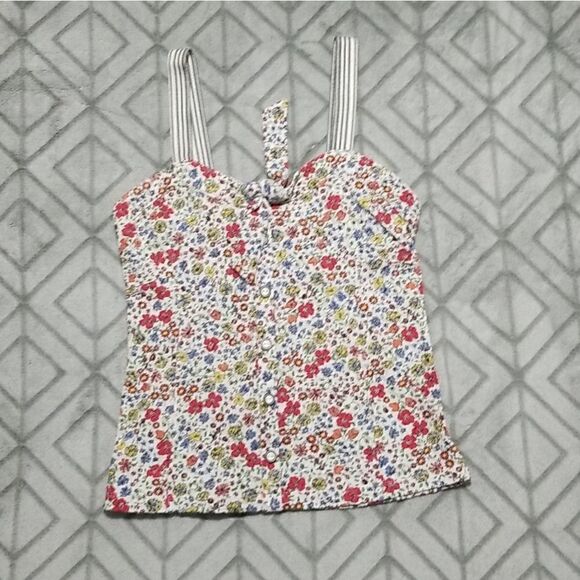 Anthropologie Tops - Anthropologie Postage Stamp 9-H15 STCL Wildflower Floral Knot Chic Boho Tank Top